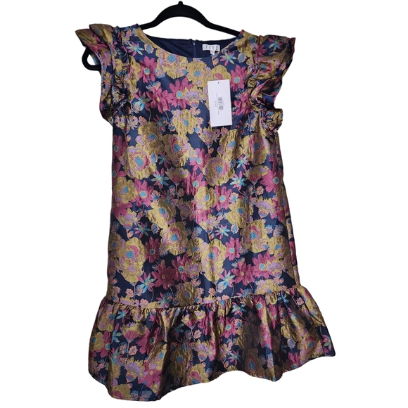 TCEC Dresses & Skirts - TCEC mini dress holiday dress medium floral shiny dress